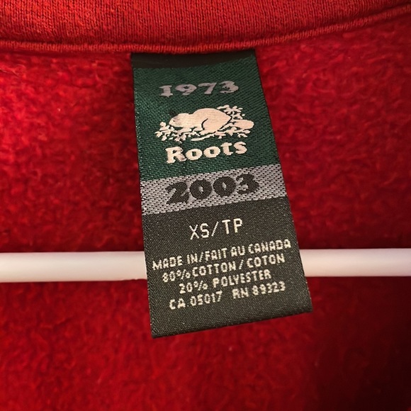 Mens red Roots quarter zip size XS - Picture 2 of 3